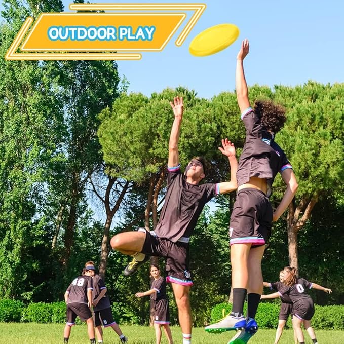 Jumbo 8" Flying Disc Toys for Kids Adults, 8 Pack Flying Saucer Sport Yard Disc Toy for Outdoor Beach Accessories Backyard Lawn Park, Sturdy ABS Sports Toy for Boys Girls