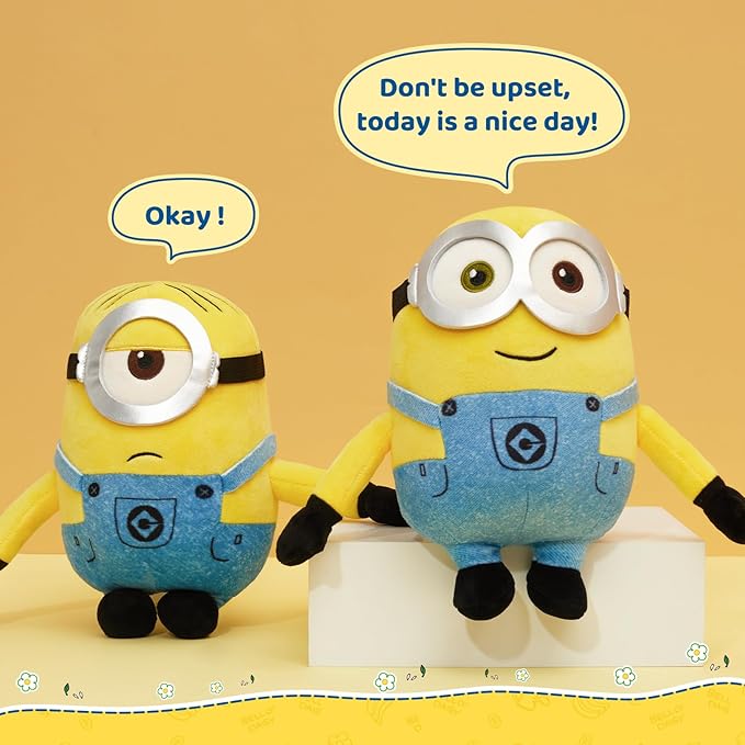 MINISO 9'' Minions Stuffed Animals Plush Toy (Stuart), Kawaii Soft Cute Sleeping Plushies Bedding Pillow for Kids Toddler Toys Boys Girls