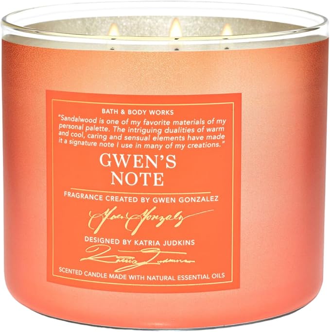 Bath & Body Works Gwen's Note 3-Wick Candle with Essential Oils, 14.5 oz (14.5 Ounces, Gwen's Notes)