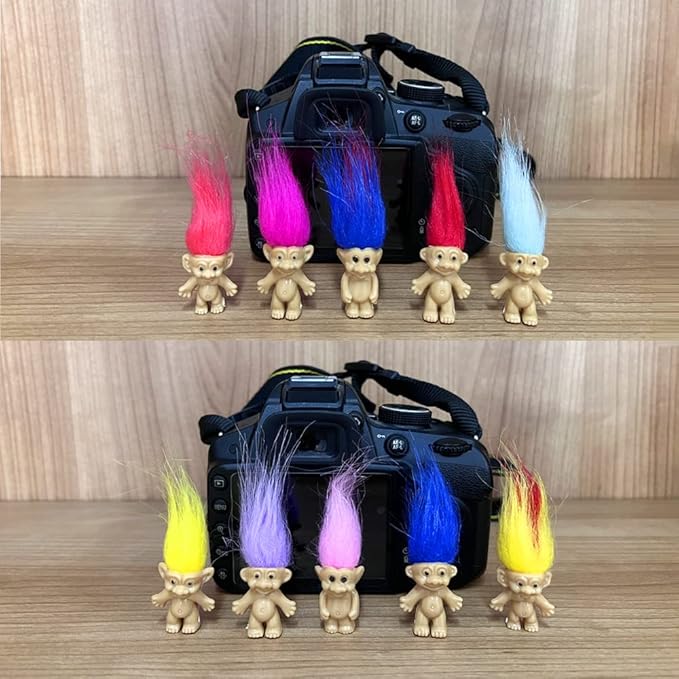 Yintlilocn 50PCS Mini Troll Dolls, PVC Vintage Troll Doll Mini Action Figures 1.2" Cake Toppers Chromatic Adorable Cute Little Guys Collection, School Project, Arts Crafts, Party Favors