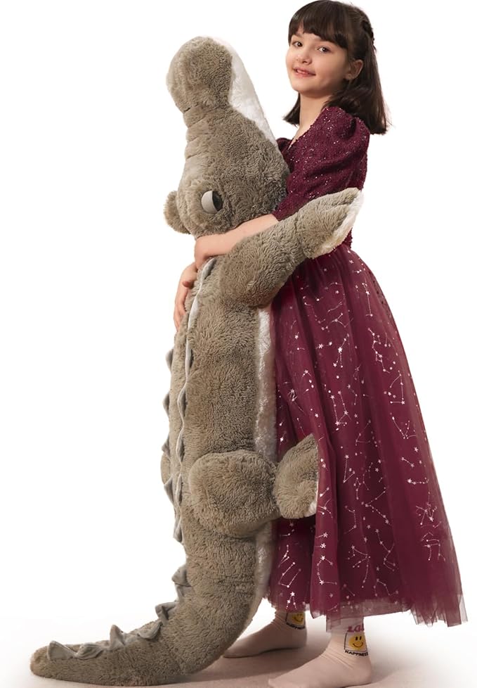 MorisMos 59inch Giant Alligator Stuffed Animal, Large Alligator Plush Toy, Big Stuffed Crocodile Gifts Kids Boys Girls
