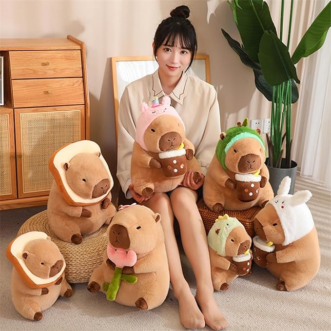 Cute Capybar Stuffed Animals,Kawaii Stuffed Capybar Toy Hugging Birthday Decorations Gifts(11.8-inch Rabbit Model)