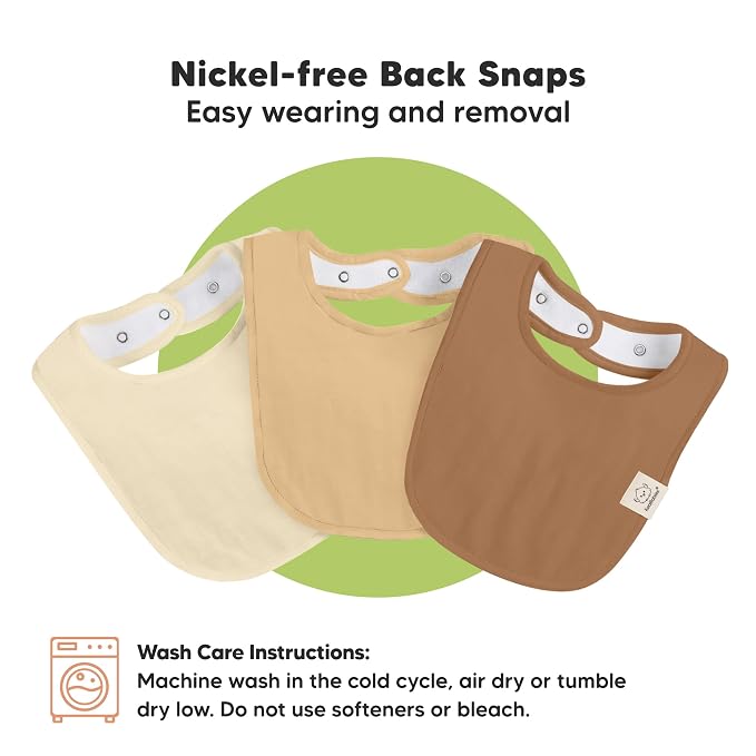 KeaBabies 8-Pack Organic Baby Bibs for Drooling and Teething - Soft Cotton Bibs for Baby Girl, Boy, Extra Absorbent, Easy to Clean & Put On for Toddler, Newborn, Infant 0-24 Months (Terracotta)