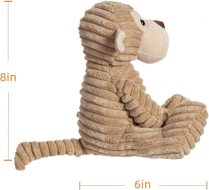 Apricot Lamb Toys Plush Corduroy Monkey Stuffed Animal Soft Cuddly Perfect for Child (Corduroy Monkey 8.5 Inches)