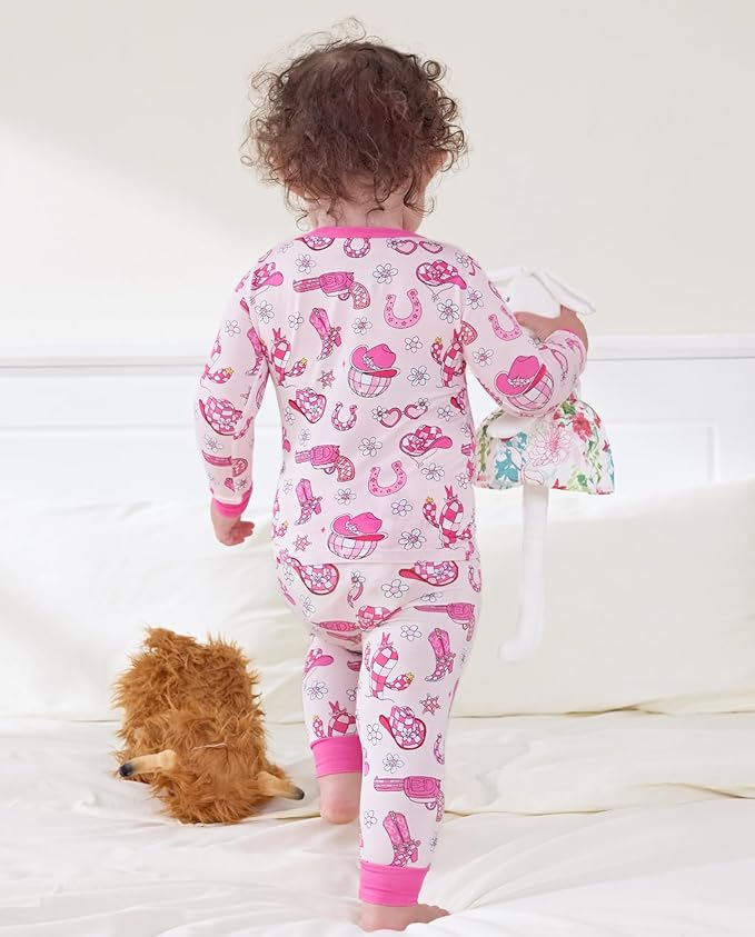 Bamboo Viscose Toddler Girls Kids Pajamas Unicorn Mermaid Pjs Long Sleeve Snug fit 12M-8Y 2pcs Soft Jammies