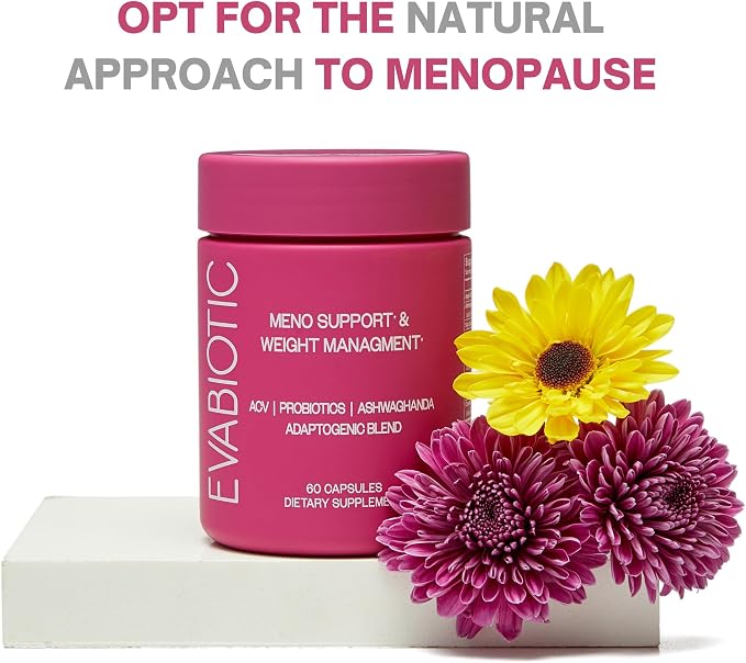 Complete Menopause Vitamins - Ashwaghanda, Probiotics, ACV for Weight Management, Hot Flashes, Night Sweats, Bloat, Hormone Balance - Vegan 60 Caps Menopause Supplements for Women Non-GMO