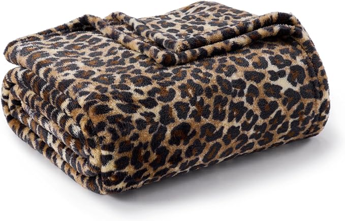 BEDELITE Fleece Blanket Soft Plush Throw for Couch Brown Leopard 50"x60" | Ultra Soft Fleece, Plush Microfiber, Lightweight Warmth, All Season Comfort, Cheetah Decor, Machine Washable, Couch Sofa Bed