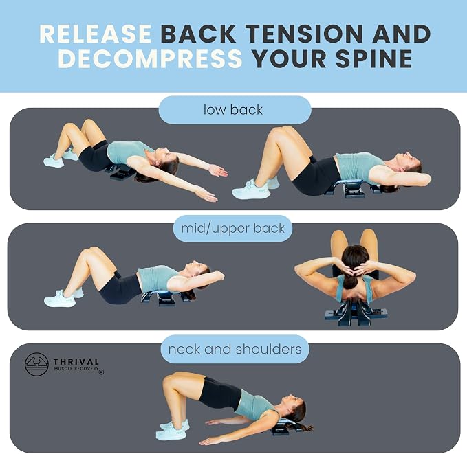 Thrival Arch Back Stretcher - Psoas Muscle Release Tool App for Hip Flexor, Back, Glute, Iliacus, and Neck - Spine Decompressor, Trigger Point, and Myofascial Release – Carbon Black