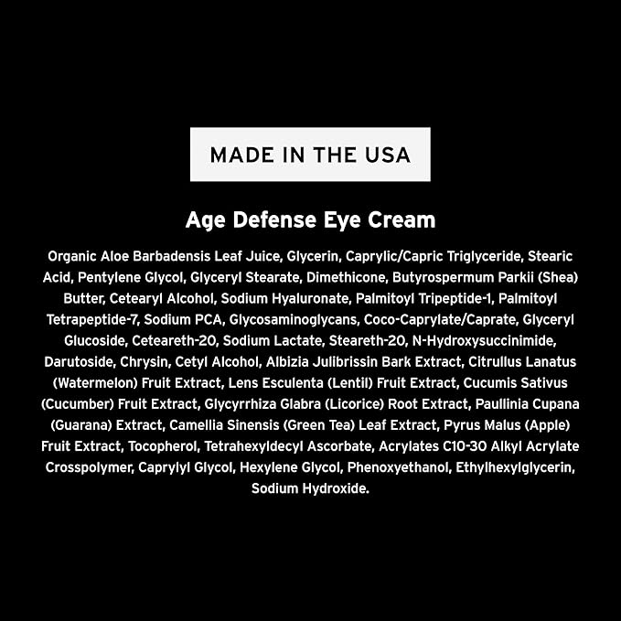 Supply Age Defense Eye Cream with Hyaluronic Acid, Shea Butter & Caffeine – Anti-Aging Eye Moisturizer Reduces Dark Circles, Puffiness & Under Eye Bags – Gentle, Plant-Based Skincare – 0.5 oz