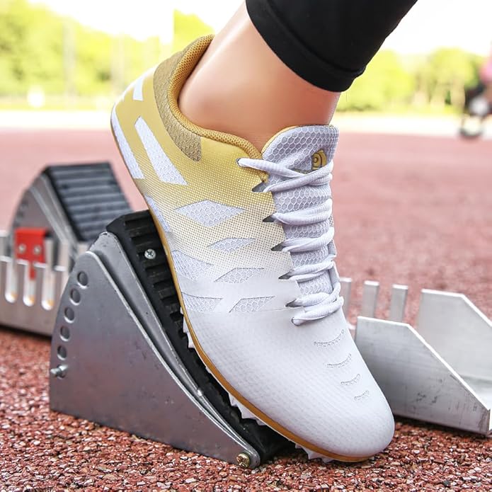 Men Women Kids Track and Field Shoes Professional 8 Spikes Running Racing Sneakers Breathable Lightweight Sprinting Shoes