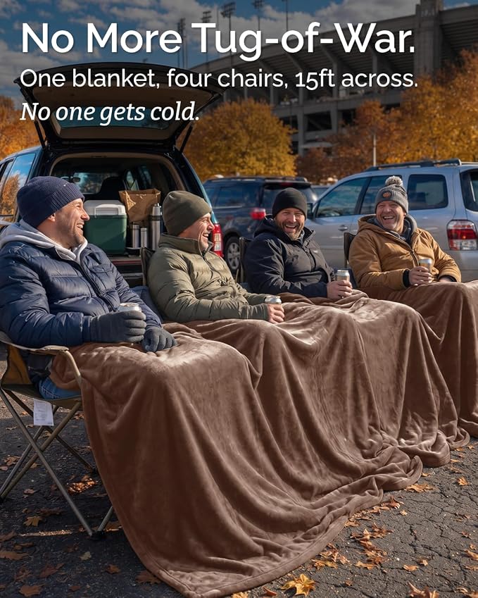 Ultra Soft Fleece Blanket Giant Blanket Size - Flannel Fleece Luxury Blanket - Lightweight for Couch Bed Chair - Thick, Warm and Breathable - All Season Cozy, Brown