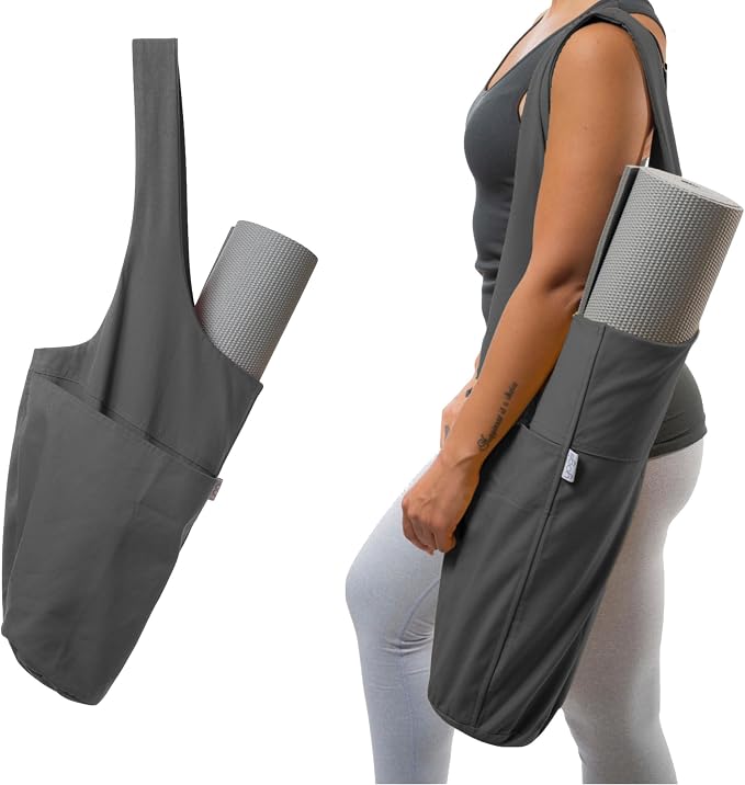 Yogiii Yoga Mat Bag | The ORIGINAL YogiiiTote | Yoga Mat Carrier Tote Sling w/Large Side Pocket & Zipper Pocket | Fits Most Size Mats