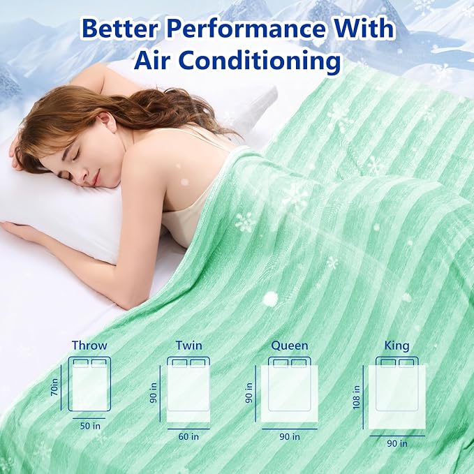 Cooling Blanket for Hot Sleepers Cold Summer Blanket Throw 60"x90" | Cold Summer Bed Blanket Keeps Cool for Night Sweats, Soft Lightweight Breathable Sofa Blankets for Kid Adults
