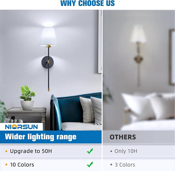 Battery Operated Wall Sconce Set of 2,Gold-Black Rechargeable Wall Lights with 10400mAh Dimmable Bulbs and Remote,9 Colors Wireless Wall Lamps for Bedroom Living Room Hallway Decor