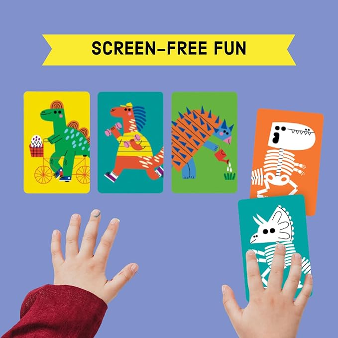 Mudpuppy Dino Slaps! โ Dinosaur Version of Classic Kids Slap Jack Card Game with Cute Illustrations of Dinosaurs for Children Ages 4 and Up, 2-4 Players