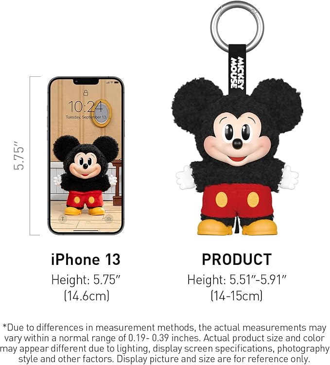 POP MART Mickey Family Figures Cute Together Keychain Series Blind Box ,Random Design Action Figures Collectible Toys Home Decorations, Single Box