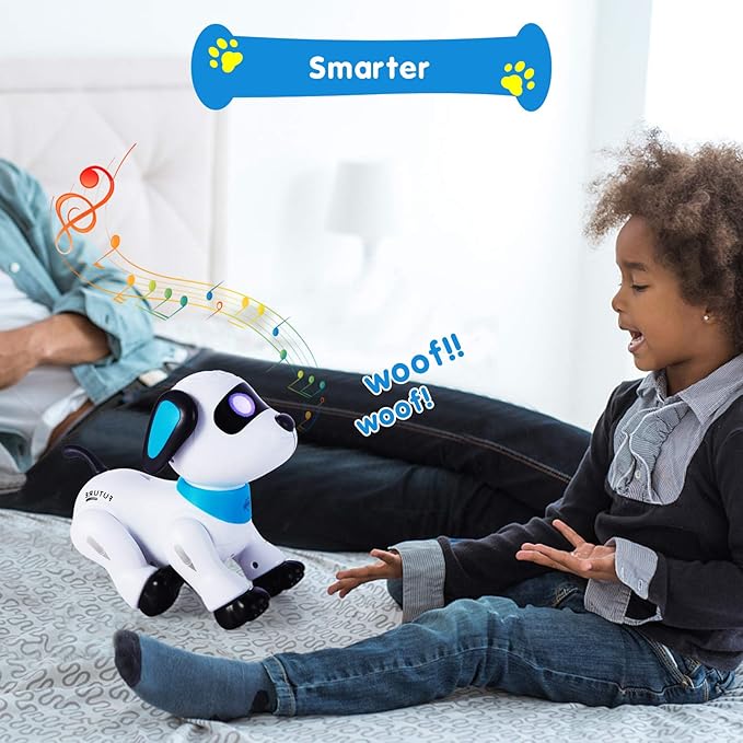 yiman Remote Control Robot Dog Toy โ Programmable Smart Robot Dog for Kids 3+, Interactive Dancing & Sound, RC Stunt Robot Toys with LED Eyes, Electronic Pet Toy Dog for Boys & Girls Gifts (Pink)