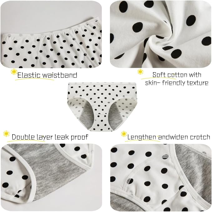 Demifill Teen Girls Period Underwear Cotton Soft Women Panties For Teens Briefs