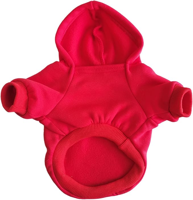 Jecikelon Winter Printed Dog Hoodies Sweatshirts Warm Clothes for Small Dogs Chihuahua Coat Puppy Clothing Cat Custume (Red, X-Large)