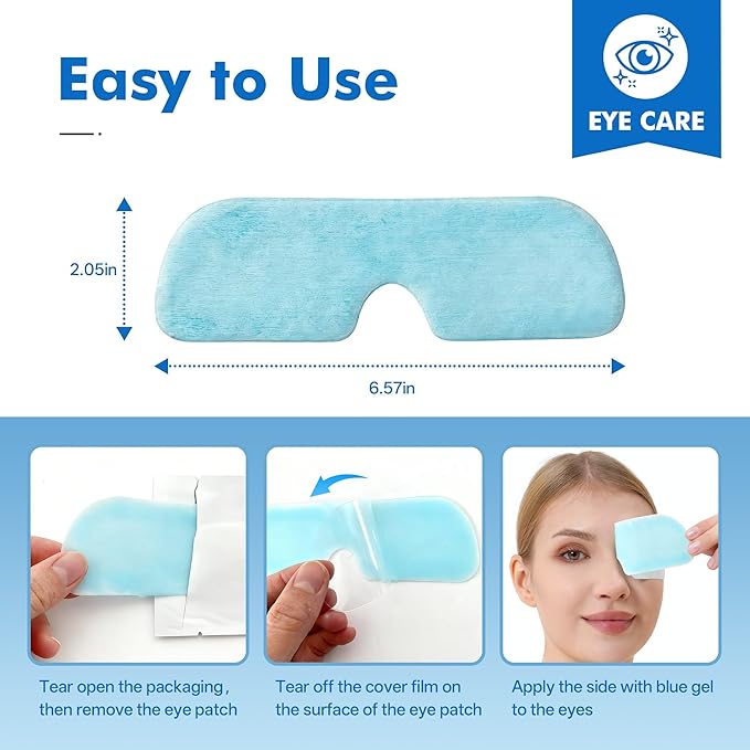 Disposable Cooling Eye Mask for Puffy Eyes, Cold Eye Mask for Eyes Tension Stress Relief, Eye Ice Pack for Cold Compress, 10 Packs
