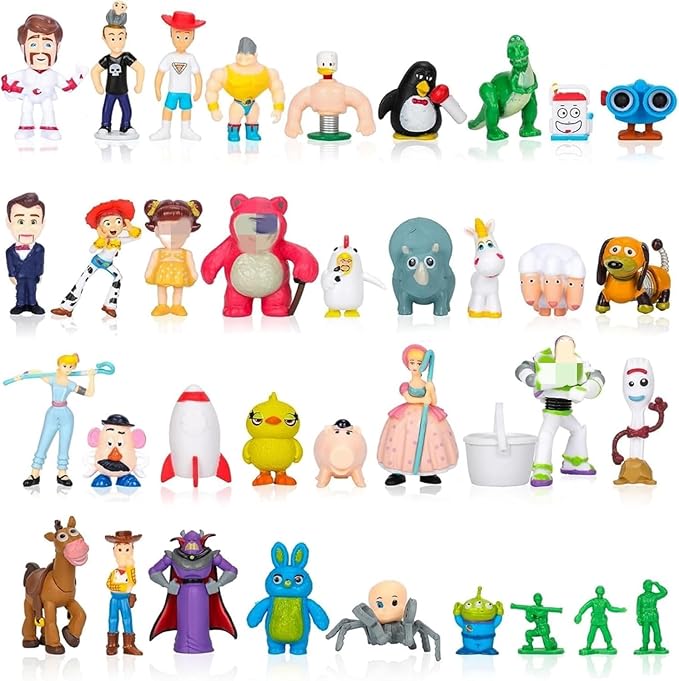 36 Pack Anime Figurines Set - Woody Doll, Buzz Lightyear Toy, PVC Figures
