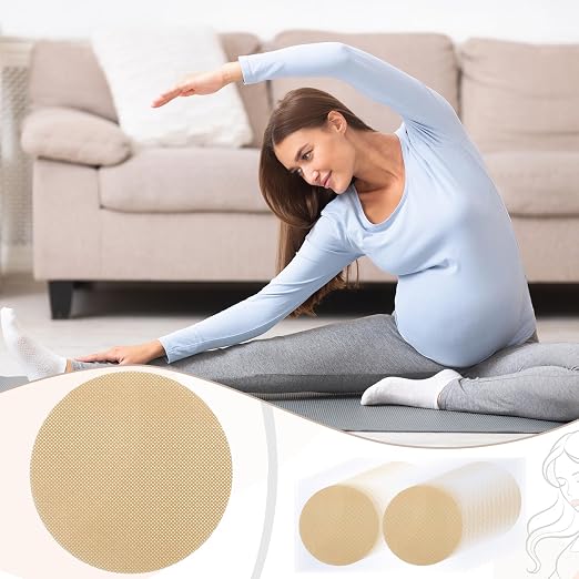 Shyyween 30 Pcs Pregnancy Belly Button Cover Patch 2.16" Reusable Washable Hide Belly Button Cover for Maternity Pregnancy(Round,Skin Color)