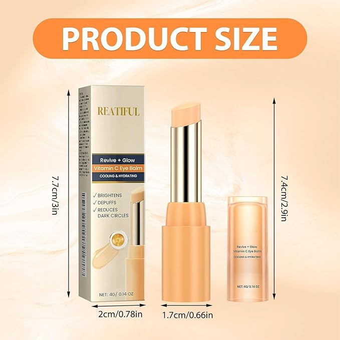 2PCS Revive Glow Vitamin C Eye Balm, Reducing Dark Circle,Hydrating Eye Cream,Improve Dark Circles,Reduces Puffiness (3pcs)