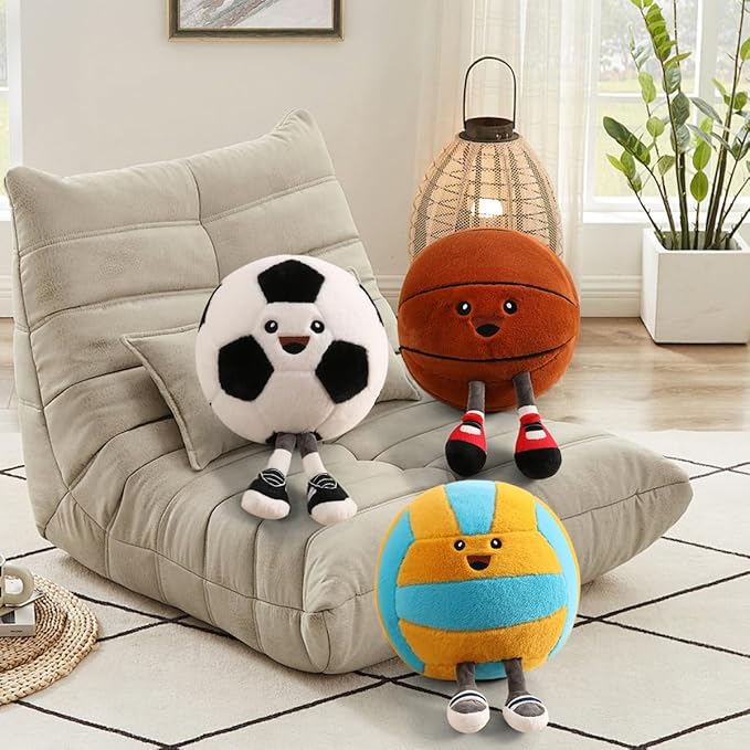 Funny Soccer Ball Pillow with Legs – Cute Stuffed Animal Toy for Boys Girls, Soccer Throw Pillow Gift for Room Decor, Couch or Bed (Soccer 11 Inch)