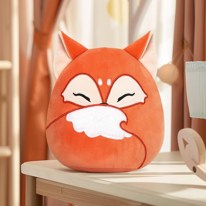 Glow Guards 12-Inch Red Fox Plush Pillow Cute Fox Stuffed Animal Soft Plush Toy Stuffed Animals Birthday Gift for Boys Girls Kids