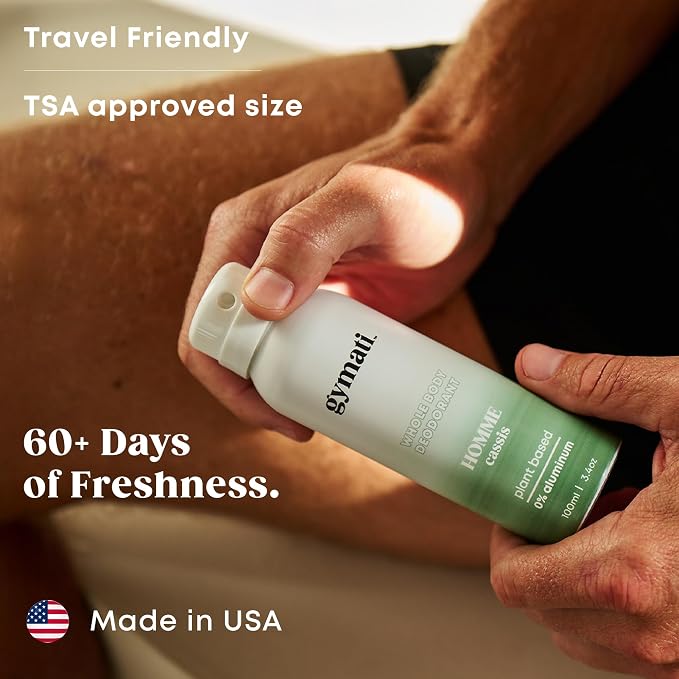 Gymati Natural Deodorant Body Spray – Aluminum-Free, Plant-Based Blend with Aloe & Zinc, Long-Lasting Odor Protection, Luxury-Inspired Scent Men, Women, & Unisex Pack of 3