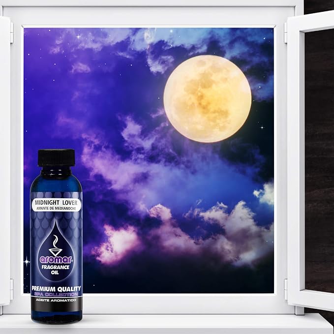 AROMAR Premium Fragrance Oil, 4oz Bottle 3 Pack Long Lasting Aromatic Scent, Fresh and Revitalizing Aromatherapy for Living Room, Bedroom, and Kitchen 12oz Midnight Lover