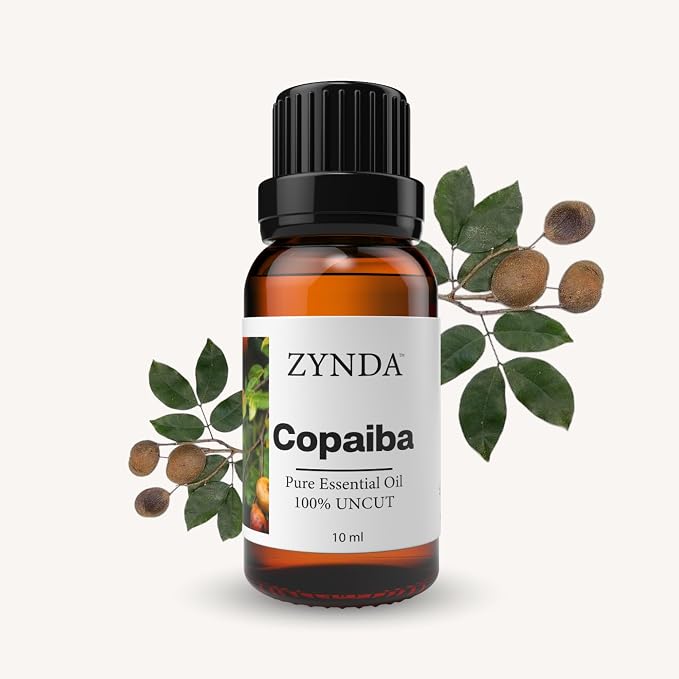 Copaiba Essential Oil 100% Pure & Natural – Premium Copaiba Oil for Aromatherapy, Massage, and Skin Care – Steam Distilled, Organic Essentials Oil Grade, Woody Sweet Aroma – 10ml Glass Bottle