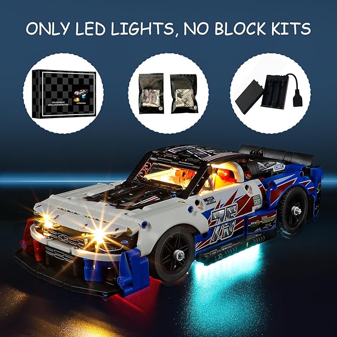 LED Light Kit for Lego 42153 Technic NASCAR Next Gen Chevrolet Camaro ZL1 Set, Compatible with Lego 42153 Building Blocks Model(Not Include Blocks Set)