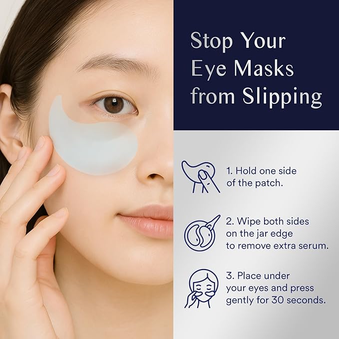 Under Eye Patches for Puffiness and Bags: Eye Mask for Puffy Eyes and Dark Circles Treatment (Navy)