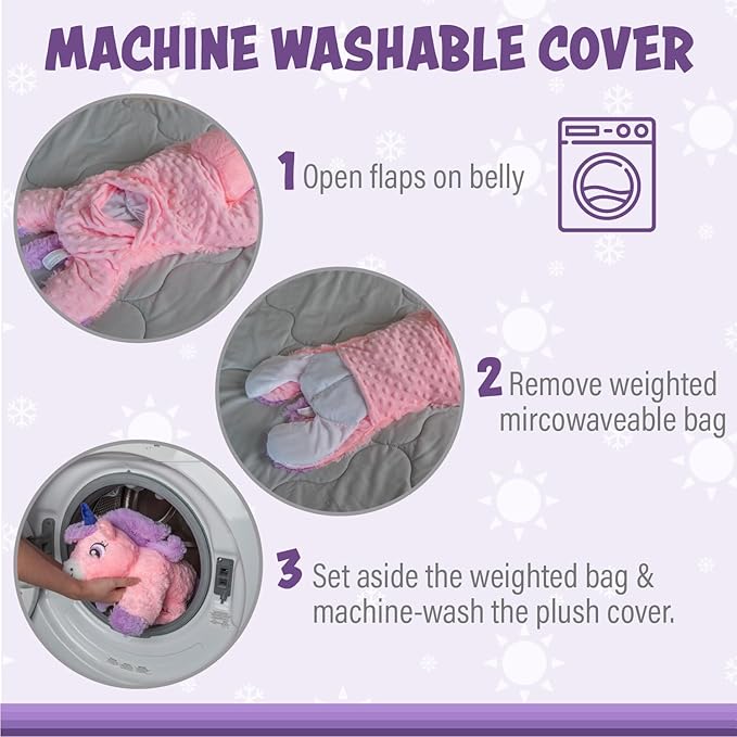 1i4 Group Warm Pals - Jumbo Unicorn - 4lbs - Cozy Microwavable Lavender Scented Plush Toys - Heatable & Coolable Stuffed Animal - Calming & Comforting Plushie