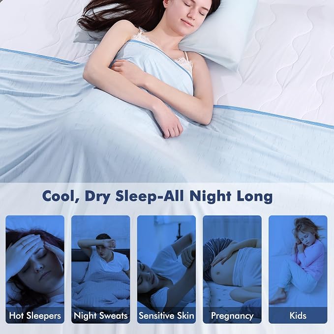 Elegear Double-Sided Arc-Chill® 3.0 Cooling Blanket for Hot Sleepers, Throw | Q-Max>0.5 Cooling Fabric, Absorbs Heat to Keep Body Cool, Lightweight Summer Blankets for Night Sweats & Menopause, 51"x67"