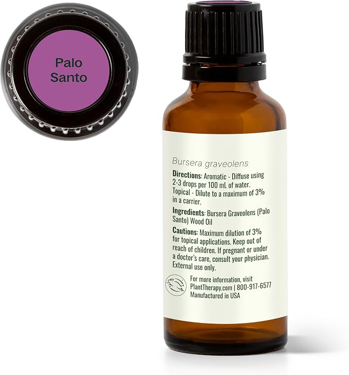 Plant Therapy Palo Santo Essential Oil 100% Pure, Undiluted, Natural Aromatherapy, Therapeutic Grade 30 mL (1 oz)