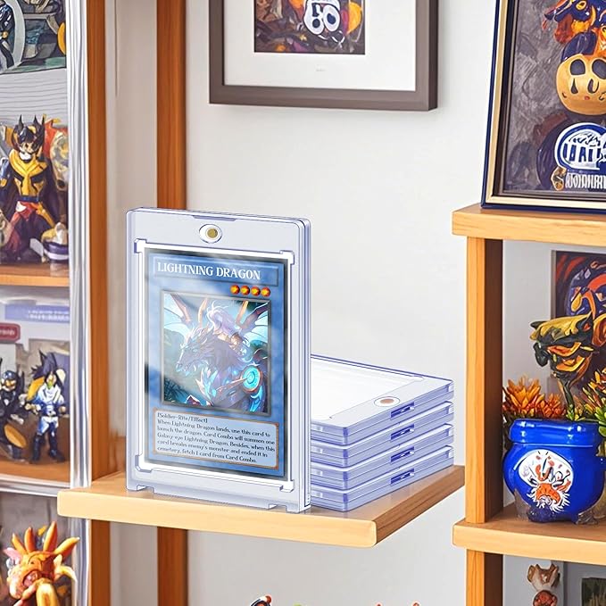 50ct Magnetic Card Holders Cases, 35pt Acrylic Baseball Hard Plastic Card Case Fit for MTG, TCG, Standard Cards, Sports Cards Storage and Display