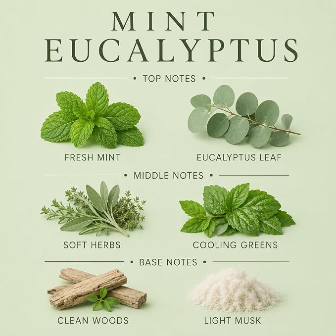 Affinati Mint Eucalyptus 10 oz Scented Candle – Long Lasting Luxury Soy Blend Candle, Strong Scent Throw Fresh Herbal Aromatherapy Candles for Home, Clean Burning Room Odor Eliminator Gift