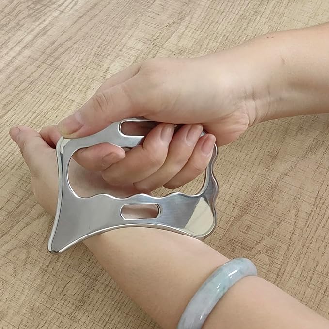 BYYDDIY 304Stainless Steel Gua Sha Derma Edge Massage Tools-Scraping Massage Tools,Muscle Scraper Tool (D2)