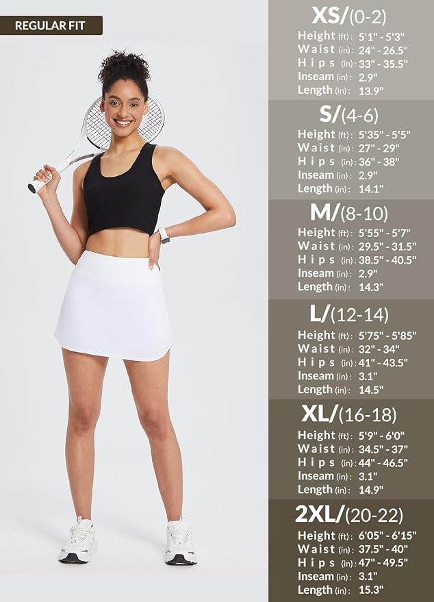 baleaf Tennis Skirt Pleated Golf Skorts with 3 Pockets | 14", Built in Shorts, High Waisted, Anti-slip Strip, Lightweight, for Athletic, Workout, Pickleball, Skorts for Women