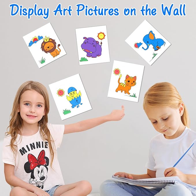Paint with Water Coloring Books for Toddlers, Watercolor Painting Book and Drawing Art Paper for Kids Ages 3 4 5 6 7 8 Years Old, Animals Art Craft for Drawing with Brush
