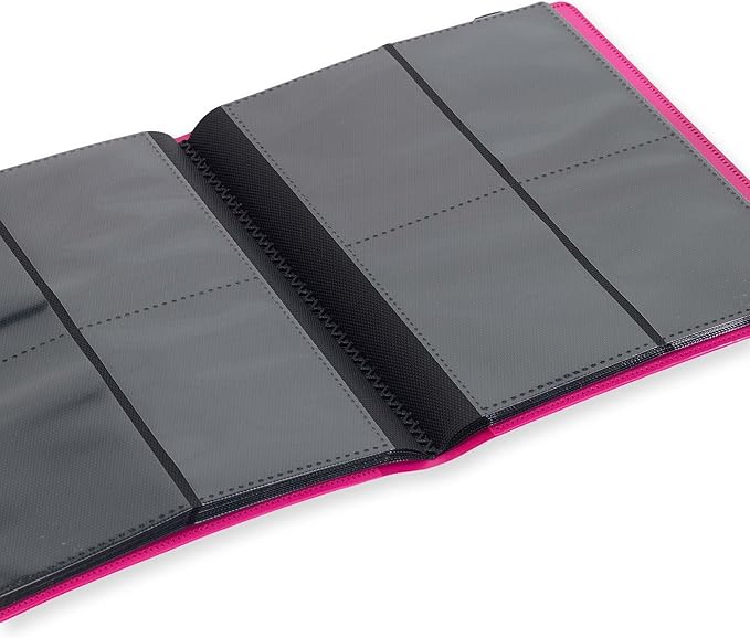 Vault X 4 Pocket Standard Strap Binder, Holds 160 Trading Cards in 20 Side-Loading Pages (Pink)
