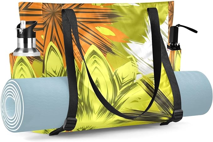 MCHIVER Yoga Bag for Women Men Large Yoga Mat Bag with Adjustable Strap Workout Bags Totes for Pilates Yoga Travel