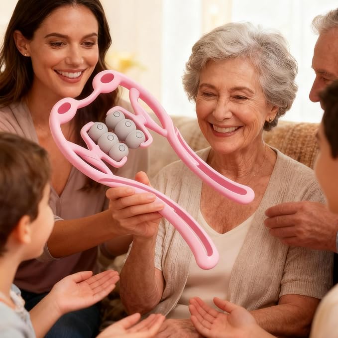 Neck Roller Massager-Neck Massage Tool for Pain Relief Deep Tissue,Ergonomic Handle Design,Lightweight & Portable,Perfect for Super Small One to Use Anytime, Anywhere
