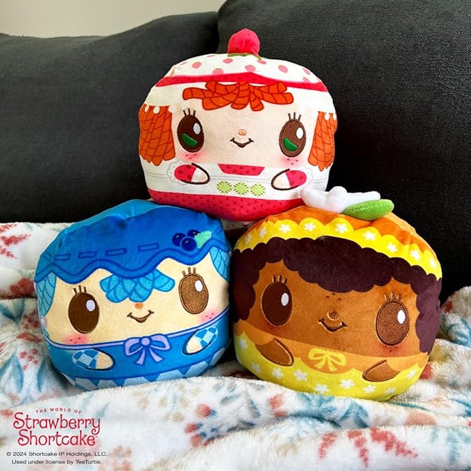 TeeTurtle Strawberry Shortcake Scented Reversible Plush - Orange Blossom and Marmalade - Cute Kawaii 6" Orange Scented Plushie