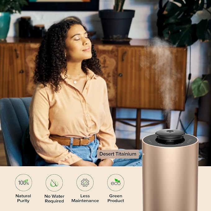 Airversa Waterless Essential Oil Diffuser Starter Kit with 4 x 10mL Fragrance Scent Oil, Battery Operated Mini Scent Air Machine Portable Diffuser for Home Car Office, ANX Black