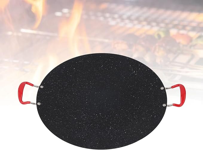 Non Stick Korean Grill Pan, Round BBQ Griddle Pan with Silicone Handle Design, High Temperature, Suitable for Camping, Outdoor Barbecue (Small 70 X 55 X 45cm / 27.6 X