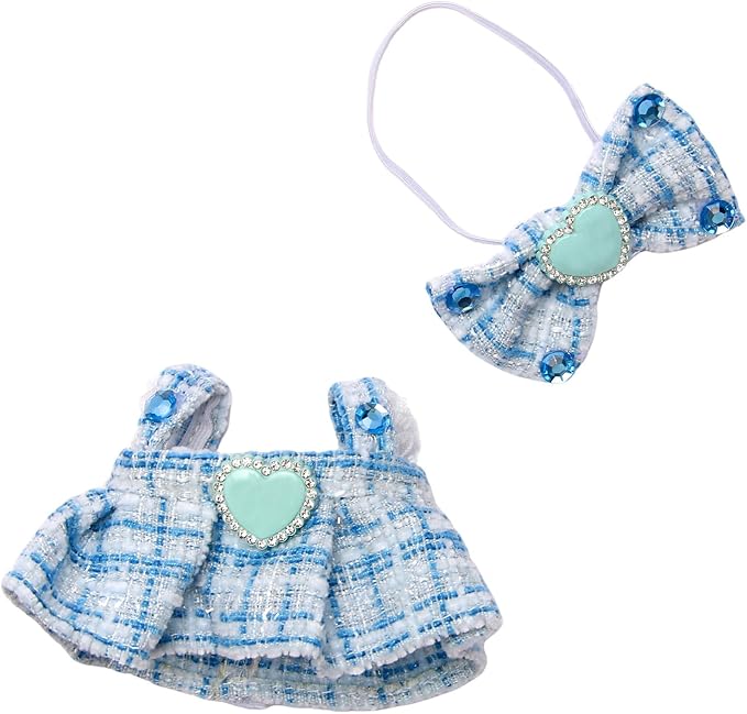 Doll Outfit Set for 17cm Dolls, 2 Piece Clothes Set for Doll, Premium Fashion Dresses for Dolls Accessories Suit(Blue)