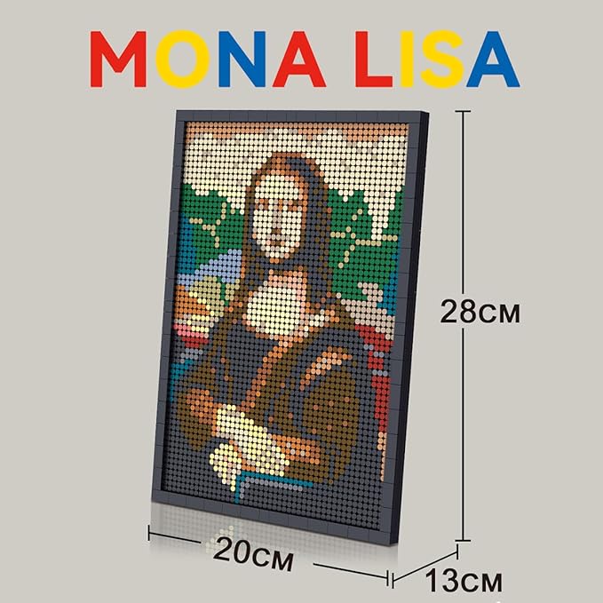 Wall Art Mona Lisa Building Blocks Set; A Wall Decor Set for Adults Who Love Creative Hobbies(3624 Pieces) Toys Gifts for Kid and Adult